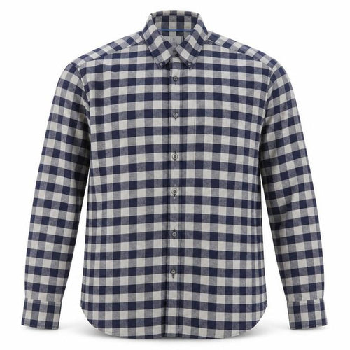Marks and Spencer Men’s Blue Check 2XL Slim Fit Oxford Shirt