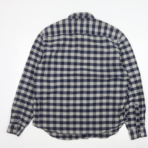 Marks and Spencer Men’s Blue Check 2XL Slim Fit Oxford Shirt