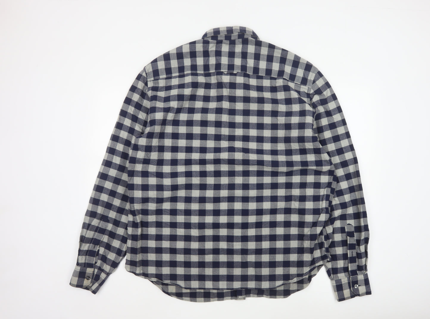 Marks and Spencer Men’s Blue Check 2XL Slim Fit Oxford Shirt