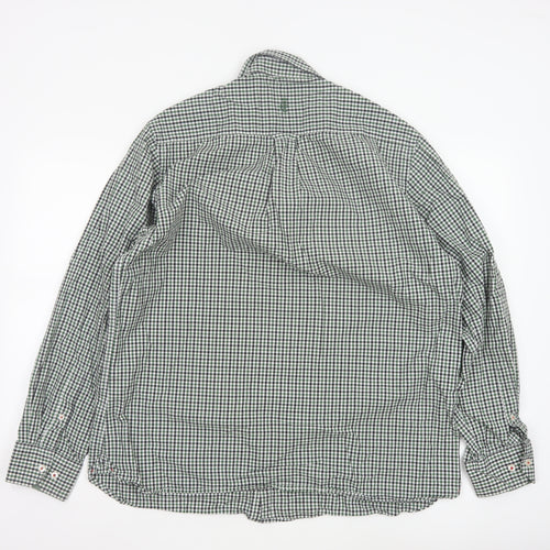 JP Cole Men's Green Check Cotton Long Sleeve Button-Up Shirt XL