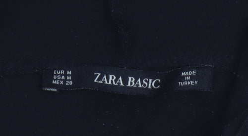 Zara Basic Women's Black Leopard Half Zip Hoodie Size 12