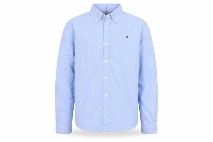 Tommy Hilfiger Boys Blue Long Sleeve Button-Up Cotton Shirt Size 152