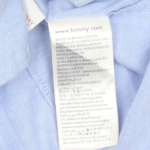 Tommy Hilfiger Boys Blue Long Sleeve Button-Up Cotton Shirt Size 152