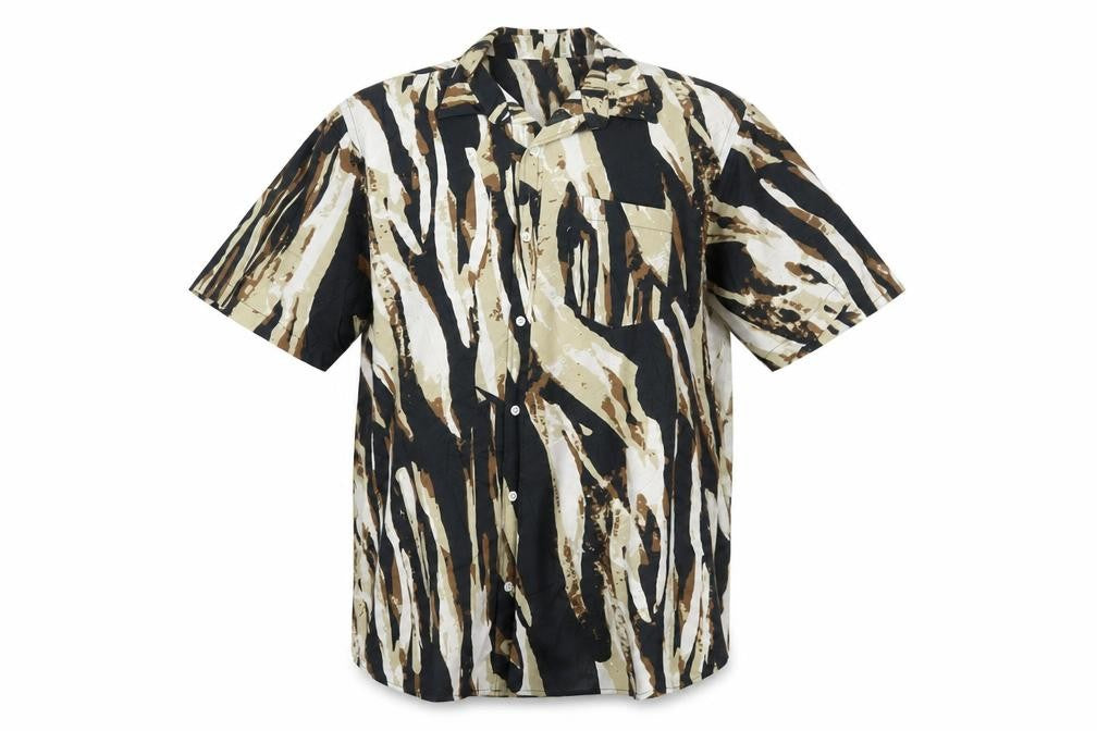 F&F Men's Multicoloured Camouflage Cotton Short Sleeve Shirt L