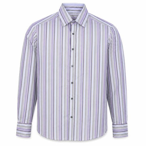 Marks and Spencer Autograph Men's Purple Stripe Cotton Shirt L