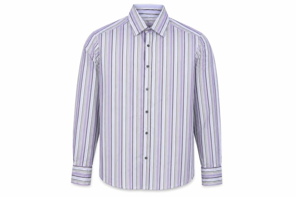 Marks and Spencer Autograph Men's Purple Stripe Cotton Shirt L