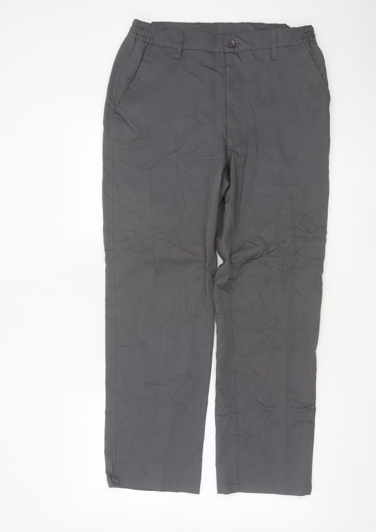 Chums Men's Grey Cotton Chino Trousers 32W 29L Regular Fit