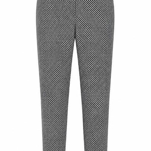 New Look Petite Black Geometric Slim Trousers Size 10