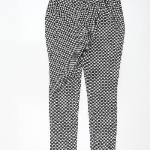 New Look Petite Black Geometric Slim Trousers Size 10