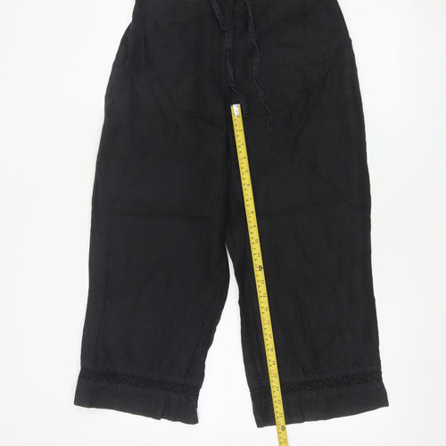 Marks and Spencer Women’s Black Linen Cropped Trousers Size 12