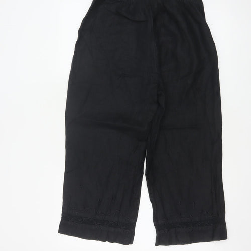 Marks and Spencer Women’s Black Linen Cropped Trousers Size 12
