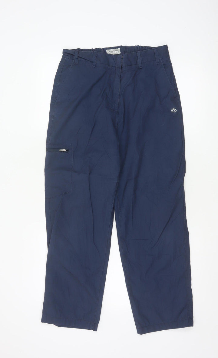 Craghoppers Women Blue Size 12 Cargo Trousers Polyester Blend