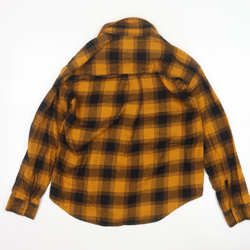 Hollister Women’s Yellow Plaid Flannel Button-Up Shirt XS