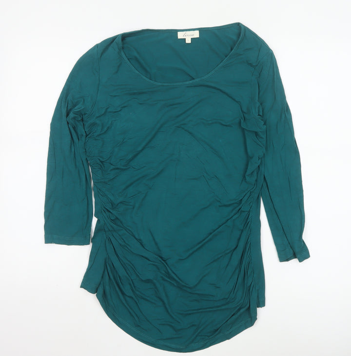 Linea Women’s Green Tunic Stretch Jersey Top L 3/4 Sleeve