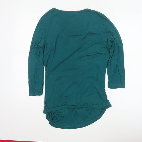 Linea Women’s Green Tunic Stretch Jersey Top L 3/4 Sleeve