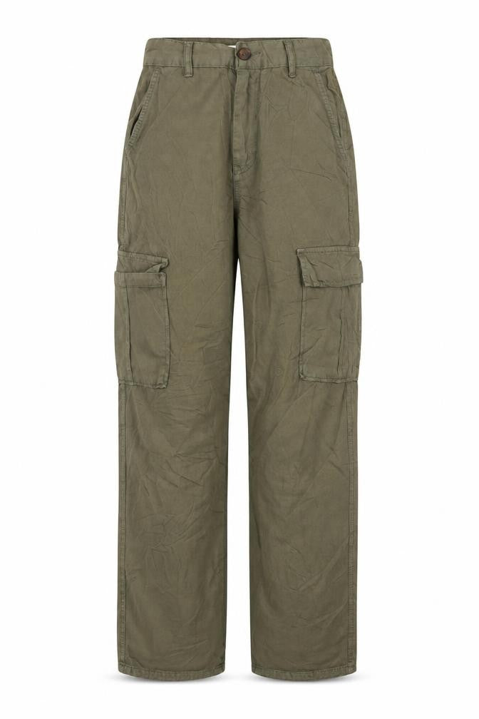 Stradivarius Womens Green Cargo Trousers Size 4 Cotton Twill Pants