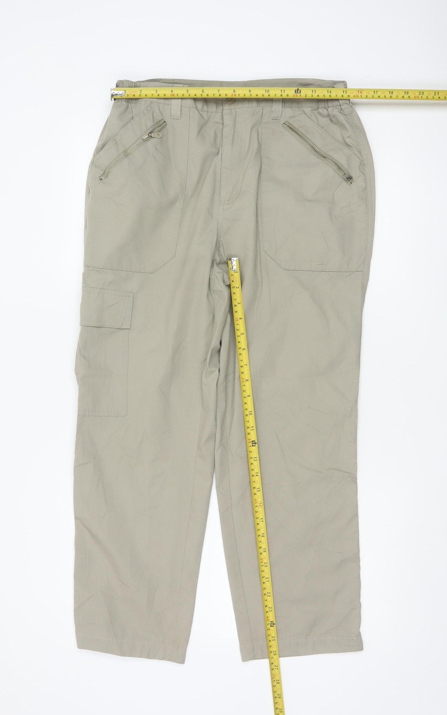 Cotton Traders Men's Beige Cargo Trousers 34 Regular Fit