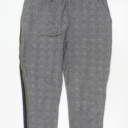 Maeve Anthropologie Women's Grey Check Jogger Trousers L