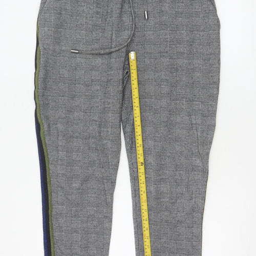 Maeve Anthropologie Women's Grey Check Jogger Trousers L