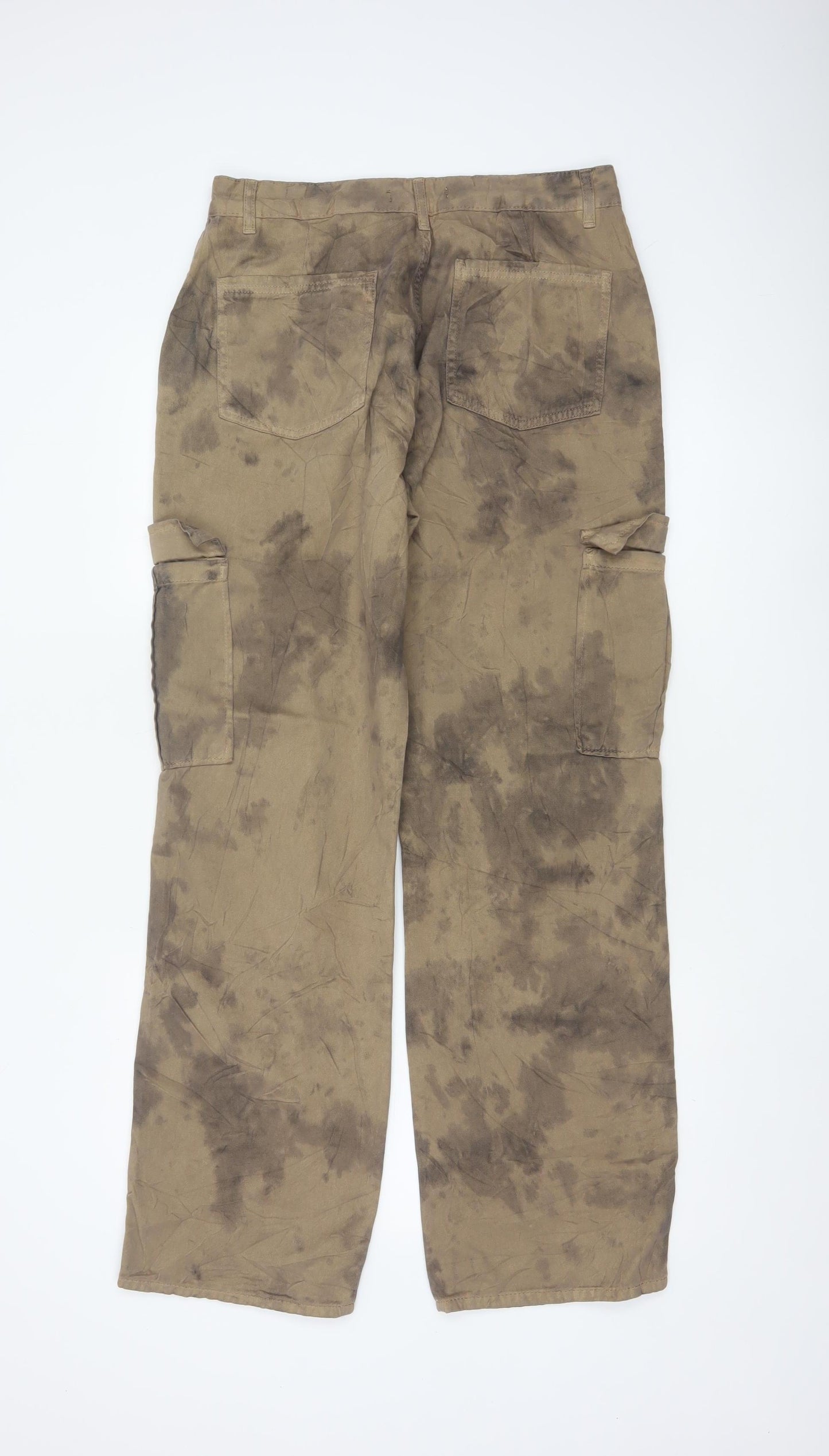 STR Women’s Beige Cargo Trousers Size 16 Cotton Utility Style