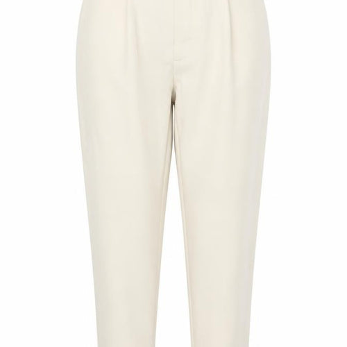 Zara Women’s Beige Paperbag Trousers L High Waist Belted Viscose Blend