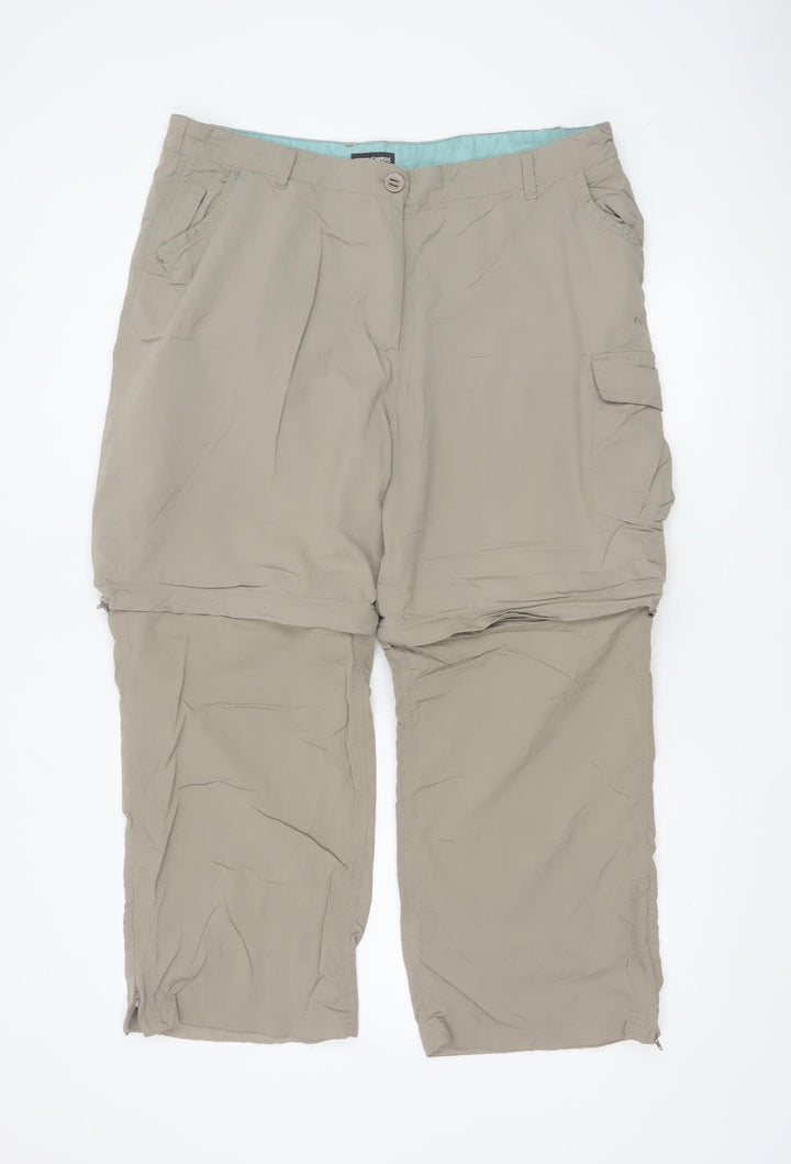 Craghoppers Women's Beige Convertible Cargo Trousers UK 18
