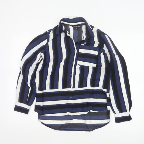 Next Women’s Petite Blue Striped Button-Up Shirt Size 6