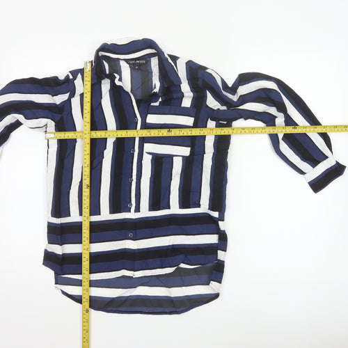 Next Women’s Petite Blue Striped Button-Up Shirt Size 6