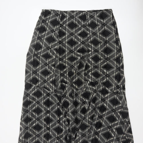 Marks and Spencer Per Una Women's Black Geometric A-Line Midi Skirt Size 18L