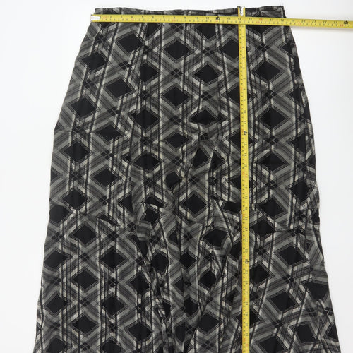 Marks and Spencer Per Una Women's Black Geometric A-Line Midi Skirt Size 18L