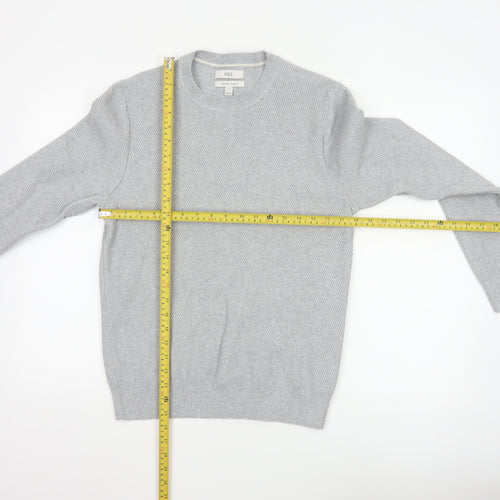 Marks and Spencer Mens Grey Cotton Blend Crew Neck Jumper Size S