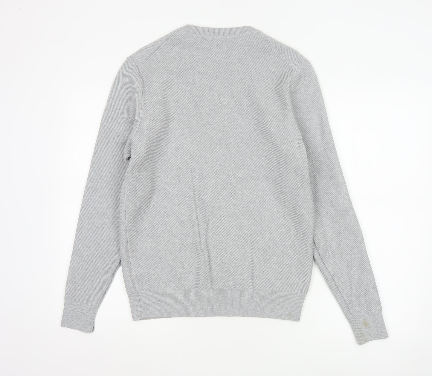 Marks and Spencer Mens Grey Cotton Blend Crew Neck Jumper Size S