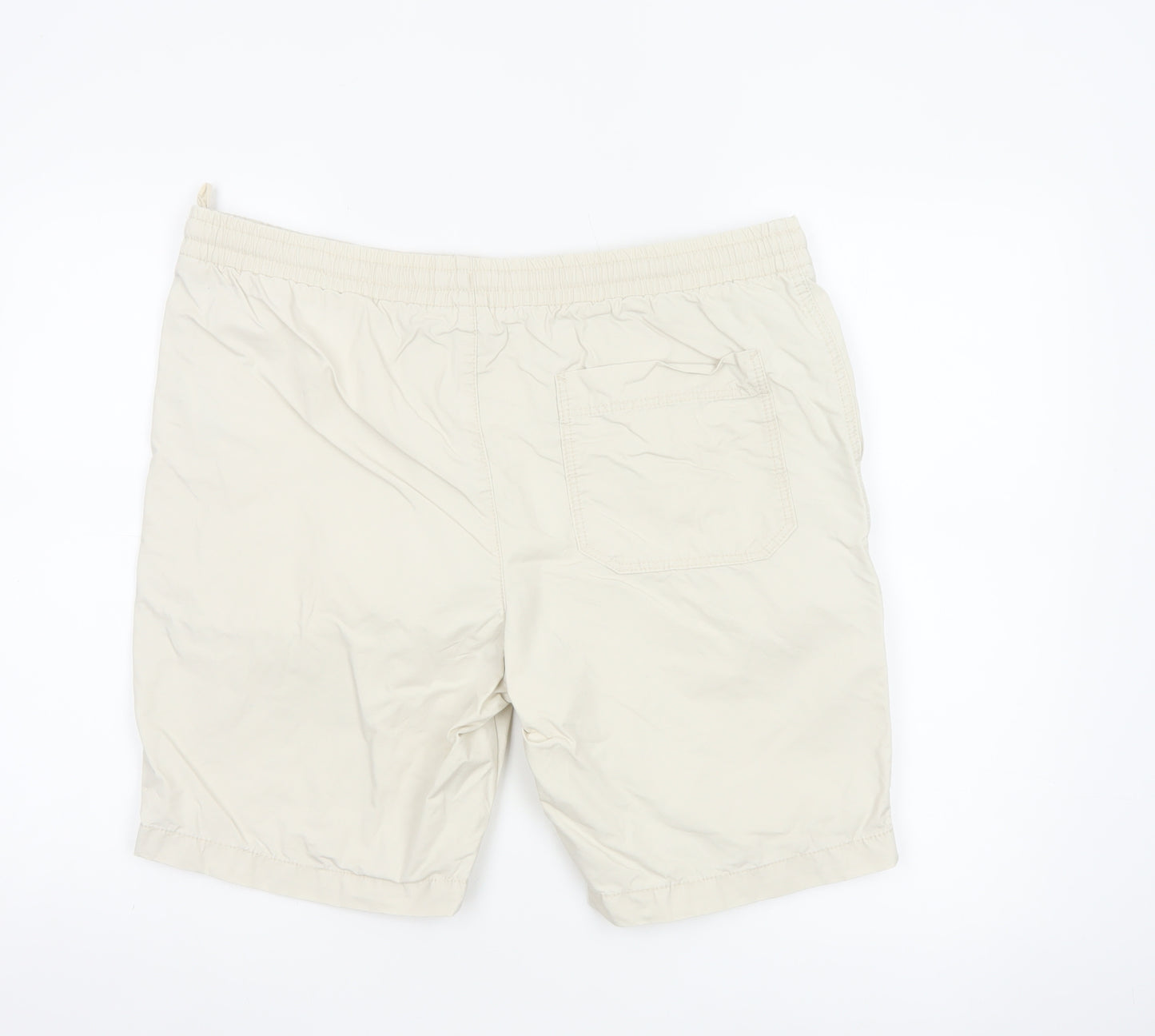 Marks and Spencer Men's Beige L Sweat Shorts with Drawstring Waist