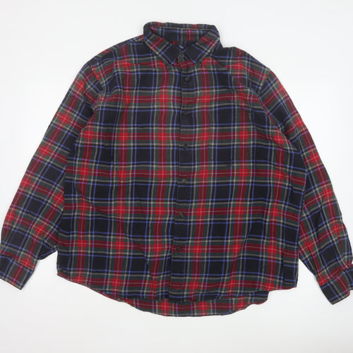 Lands' End Men's Multicoloured Plaid Flannel Shirt XL Regular Fit