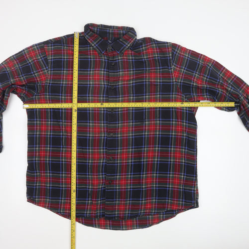 Lands' End Men's Multicoloured Plaid Flannel Shirt XL Regular Fit
