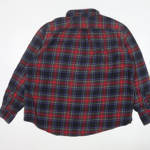 Lands' End Men's Multicoloured Plaid Flannel Shirt XL Regular Fit