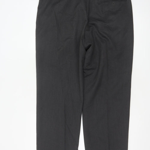 Marks and Spencer Men's Grey Regular Fit Dress Trousers 36W 29L