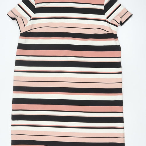 Tu Women’s Multicoloured Striped Shift Dress Size 20 Short Sleeve