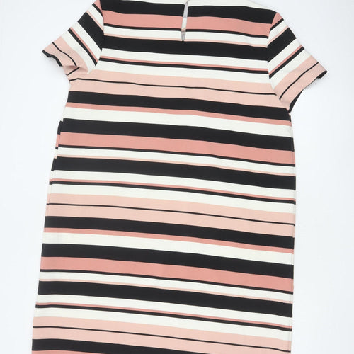 Tu Women’s Multicoloured Striped Shift Dress Size 20 Short Sleeve