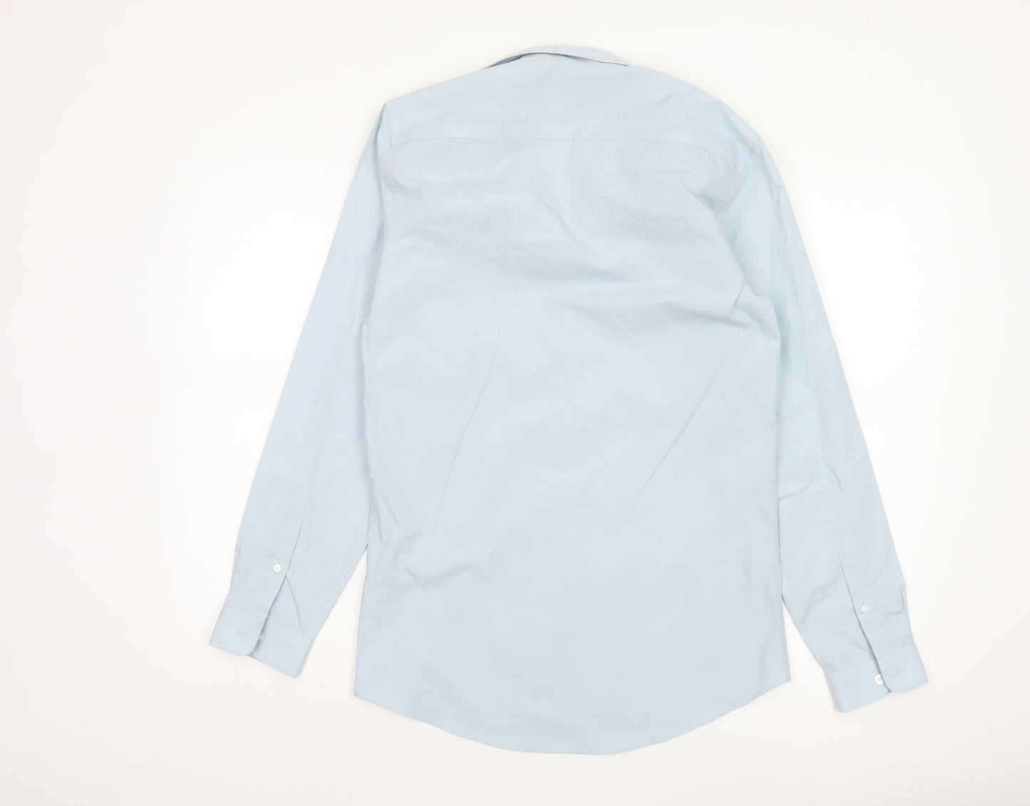 Topman Men's Blue Slim Fit Long Sleeve Button-Up Shirt Size S