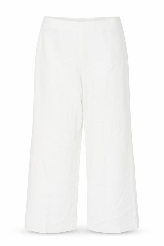 Front view of Zara Women White Wide-Leg Trousers XXL Polyester