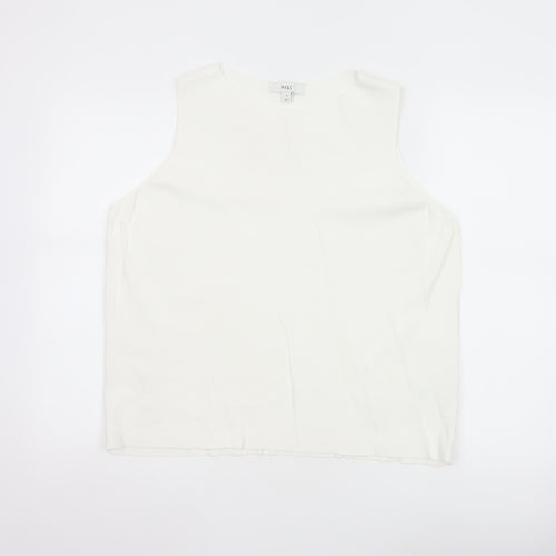 Marks and Spencer Women's White Size 18 Sleeveless Basic Tank Top