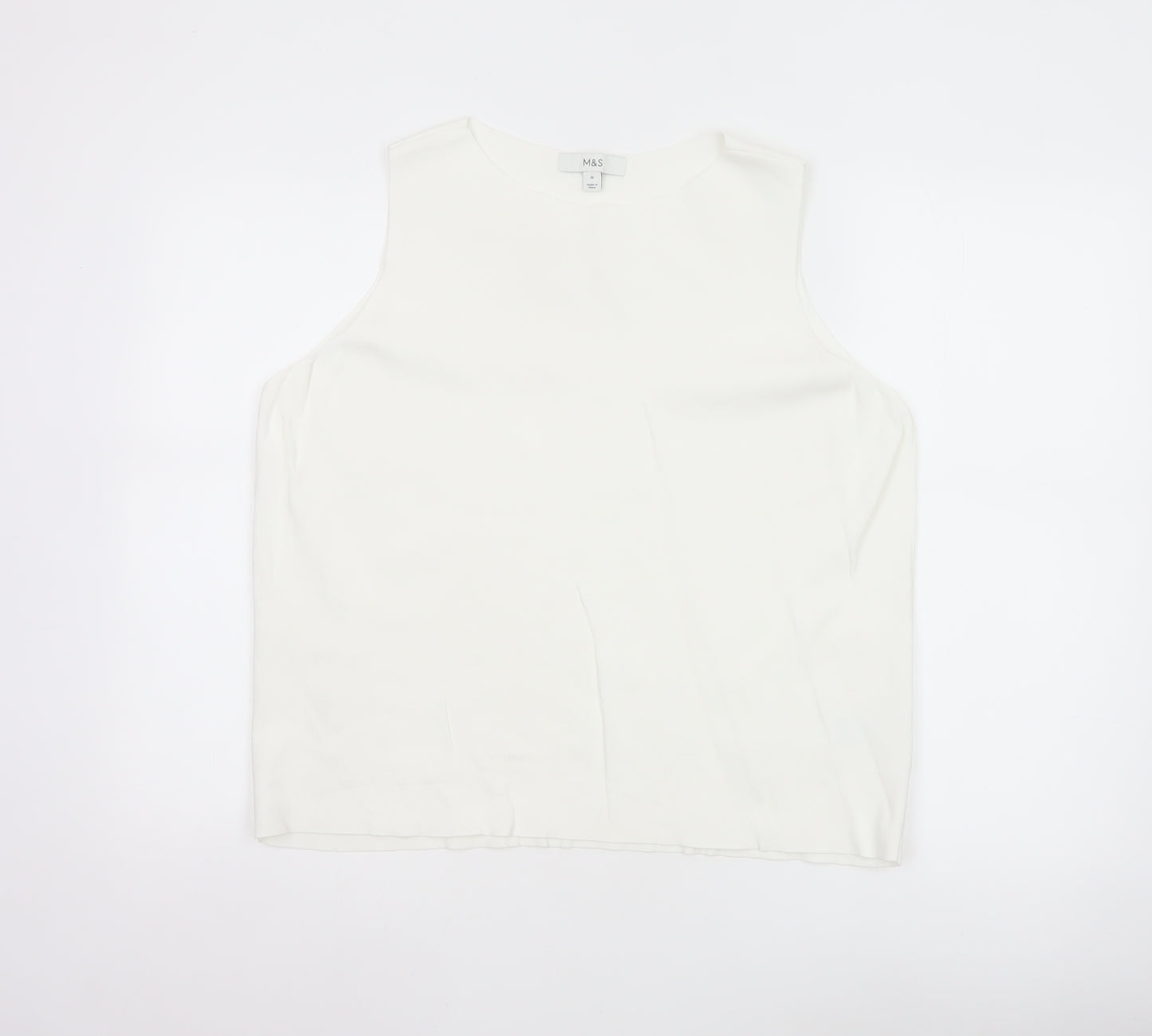 Marks and Spencer Women's White Size 18 Sleeveless Basic Tank Top