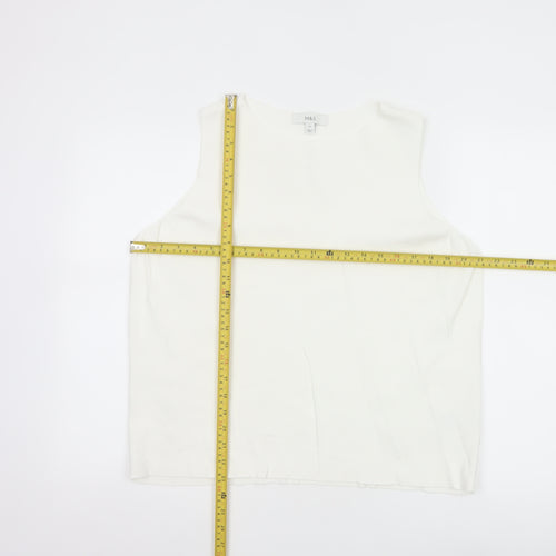 Marks and Spencer Women's White Size 18 Sleeveless Basic Tank Top