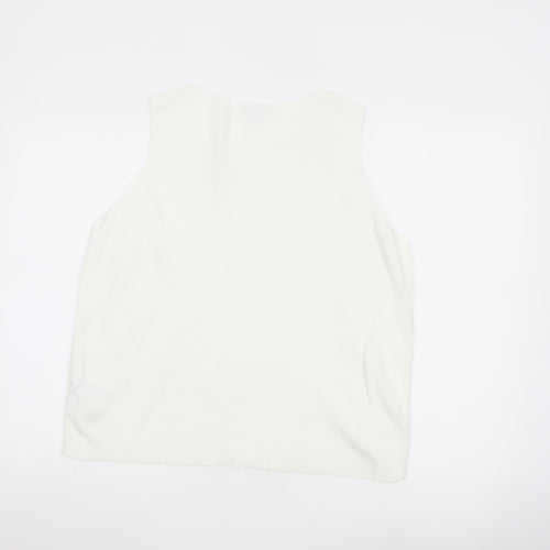 Marks and Spencer Women's White Size 18 Sleeveless Basic Tank Top