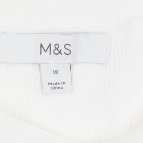 Marks and Spencer Women's White Size 18 Sleeveless Basic Tank Top
