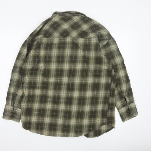 H&M Divided Men's Green Plaid Cotton Button-Up Shirt Size S
