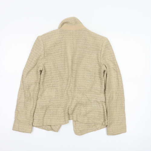 Marc Cain Women Beige Blazer N2 Classic Single-Breasted Linen Blend