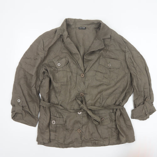 Gerry Weber Women’s Khaki Linen Belted Casual Jacket UK 18
