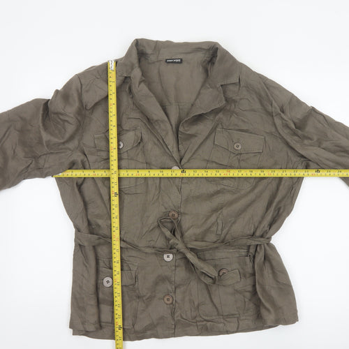 Gerry Weber Women’s Khaki Linen Belted Casual Jacket UK 18